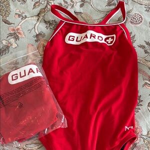 TYR Red One Piece Swimwear for Lifeguards